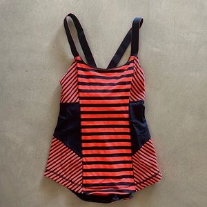 Orange and navy Lululemon top